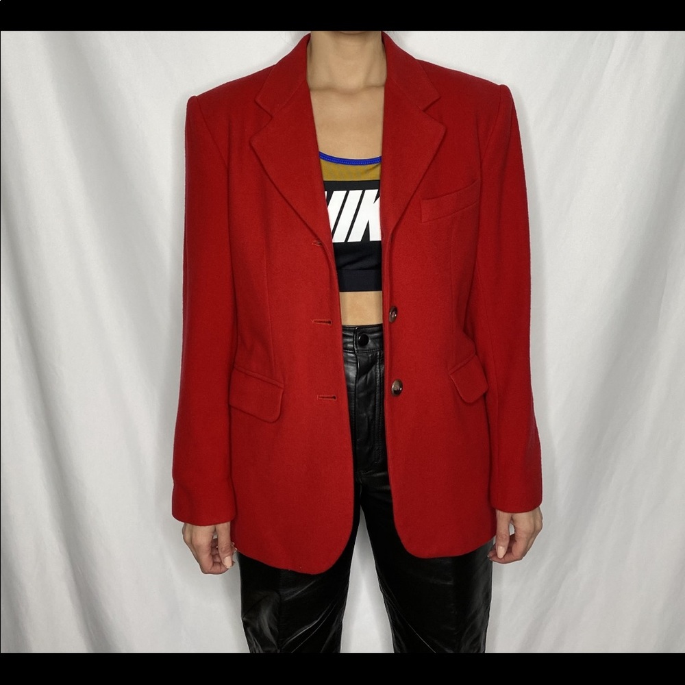 BEAUTIFUL RED WOOL BLAZER - SIZE S - Picture 2 of 2